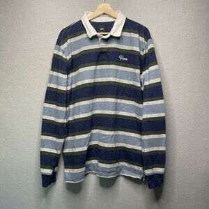 Mens Vans Menton Rugby Dress Blues/ Blue Mirage Size Large